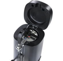 Bierkühler mit Zapfanlage und geöffnetem Deckel