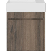 Waschtischunterschrank mit Schublade und weißem Waschbecken