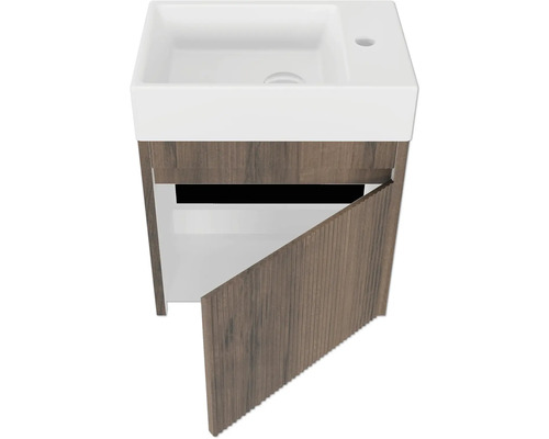 Waschtischunterschrank mit geöffneter Tür