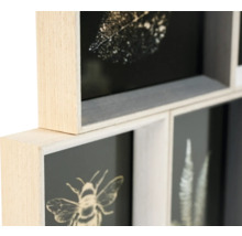 Dekoratives Wandbild mit Pflanzenmotiven und Holzrahmen