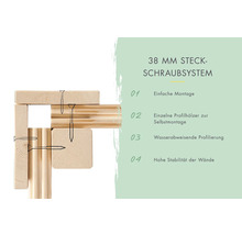 38 millimeter plug screw system made of wooden profiles