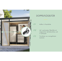 Doppelflügeltür mit Chromschloss und zwei Schlüsseln