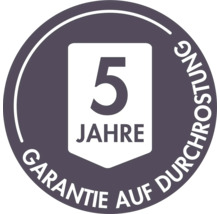 5 Jahre Garantie auf Durchrostung