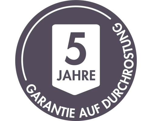 5 Jahre Garantie auf Durchrostung