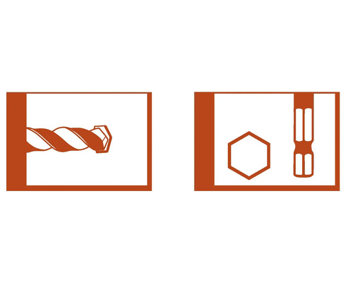 Symbol für Bohrer und Werkzeugaufnahme