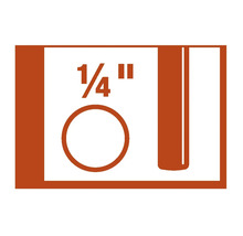 Symbol für eine Viertelzoll-Bohrung
