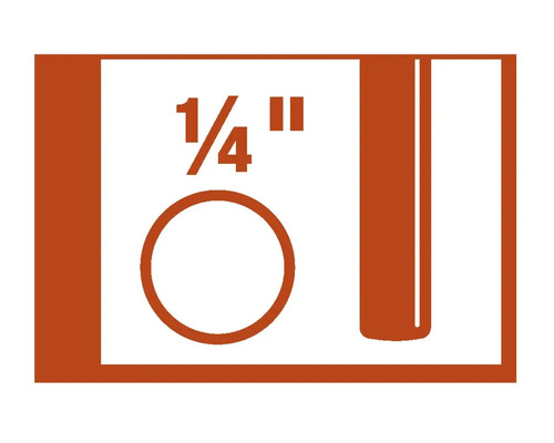 Symbol für eine Viertelzoll-Bohrung