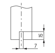 Technische Zeichnung mit Maßangaben 7 und 15