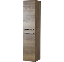 Hochschrank mit zwei Schubladen und Metallgriffen