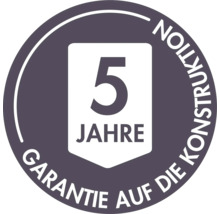 Fünf Jahre Garantie auf die Konstruktion