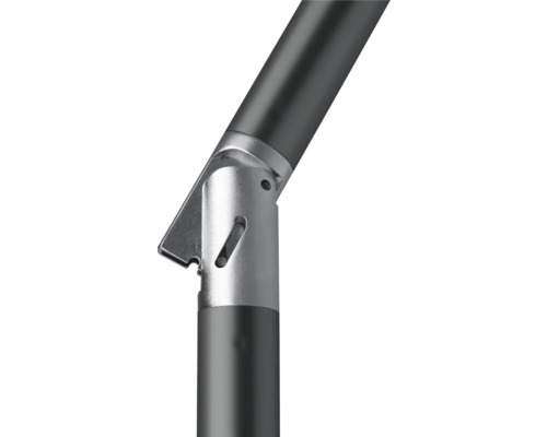 Detailansicht einer Sonnenschirmstange mit Knickvorrichtung