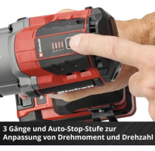 Einhell Akku-Schlagschrauber mit Drehzahlregelung durch drei Gänge und Auto-Stop-Funktion