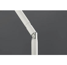 Detailaufnahme eines weißen Lampenarms mit einem Gelenk.