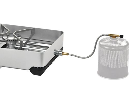 Campingkocher mit Gasschlauch und Gaskartusche