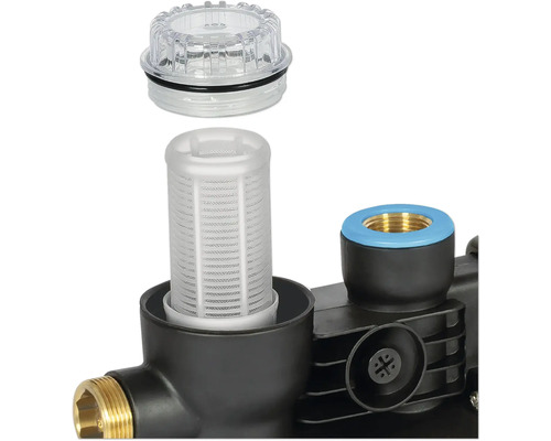 Wasserfilter mit Filterelement und durchsichtigem Deckel