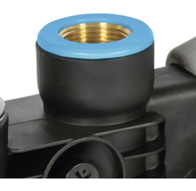 Detailansicht einer Armatur mit Gewindeanschluss