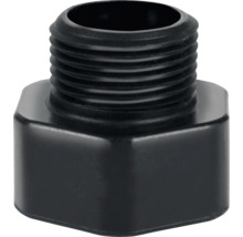 Schwarzes Reduzierstück mit Außengewinde