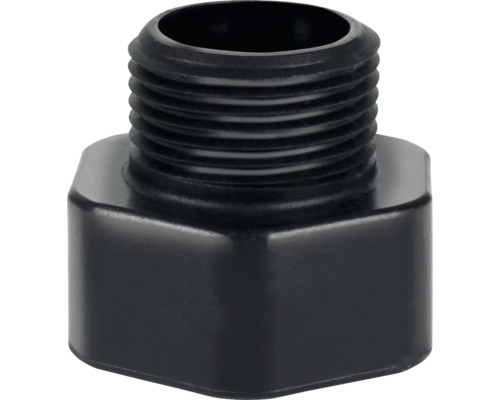 Schwarzes Reduzierstück mit Außengewinde