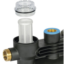 Wasserfilter mit durchsichtigem Deckel und Filtereinsatz