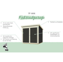 Fahrradgarage aus Holz mit Flachdach und Doppeltür