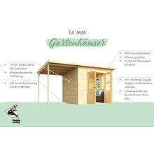 Gartenhaus mit 14 Millimeter Wandstärke und Doppelflügeltür