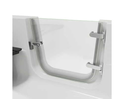 Begehbare Badewanne mit Glastür