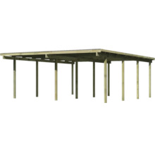 Holzcarport mit Säulen und Dach