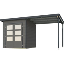 Holzgartenhaus mit Doppeltür und Überdachung