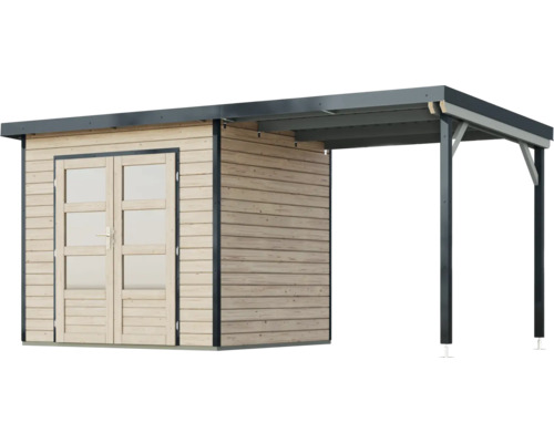 Gartenhaus mit Anbau aus Holz