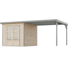 Holzgartenhaus mit integriertem Carport