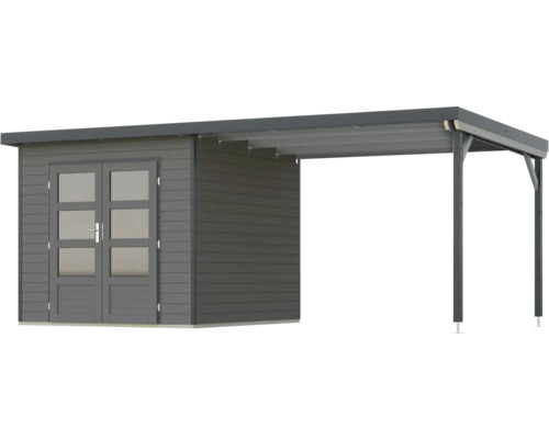 Gartenhaus mit Anbau für zusätzlichen Stauraum