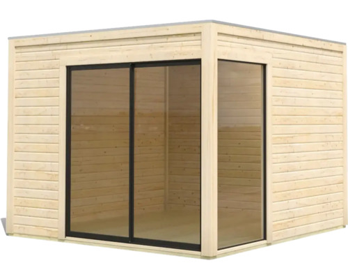 Holz Gartenhaus mit Glasschiebetür