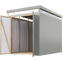 Metall Gerätehaus mit geöffneter Tür