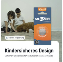 Ansmann CR2330 Lithium Batterie, kindersichere Verpackung
