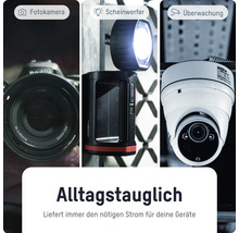 Anordnung von Fotokamera, Scheinwerfer und Überwachungskamera