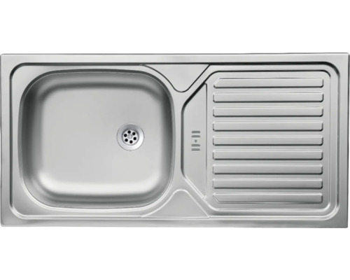 Spüle aus Edelstahl mit Abtropffläche