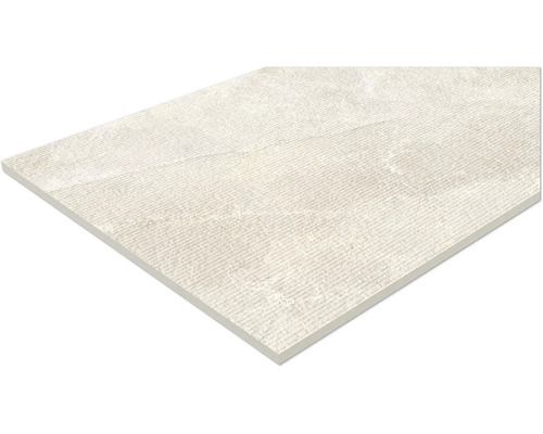 Einzelne helle Bodenfliese mit feiner Textur