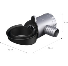 Dachrinnen-Laubfang mit den Maßen 13 cm mal 19 cm und einer Höhe von 10 cm.