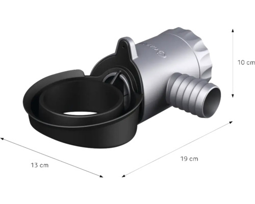 Dachrinnen-Laubfang mit den Maßen 13 cm mal 19 cm und einer Höhe von 10 cm.