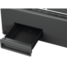 Detailansicht einer schwarzen Schublade