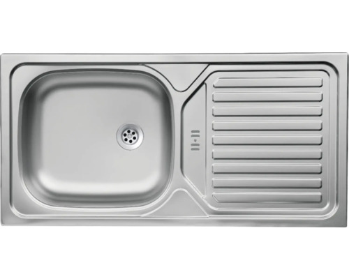 Spüle aus Edelstahl mit Abtropffläche