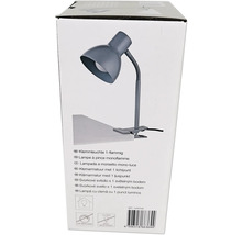 Verpackung einer Klemmleuchte mit einer Fassung