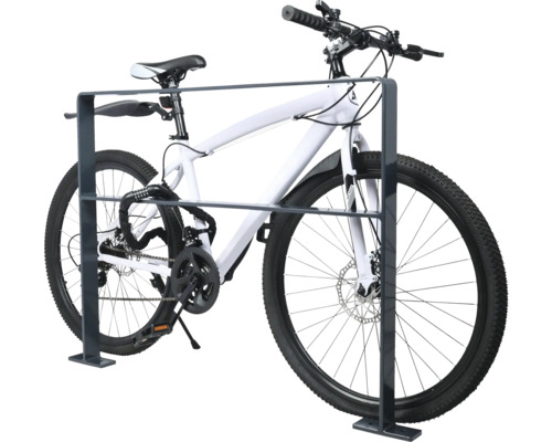 Fahrrad in einem Fahrradständer gesichert