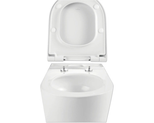 Wand-Tiefspül-WC mit offenem Spülrand und WC-Sitz