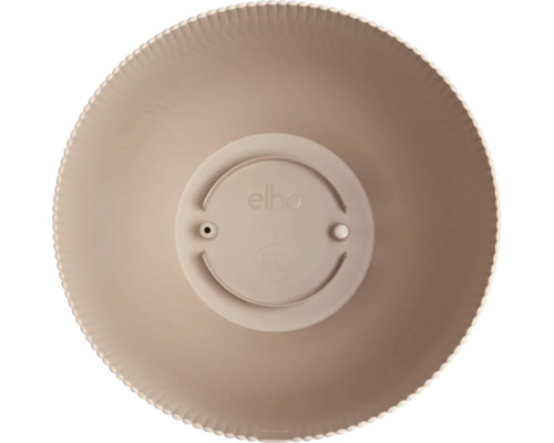 Unterseite eines runden Pflanzgefäßes mit Elho Logo