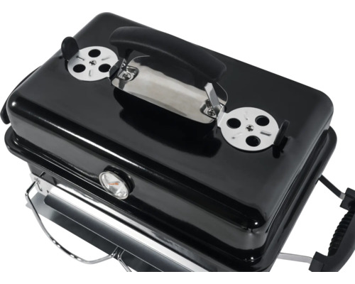 Tragbarer Holzkohlegrill mit Temperaturanzeige