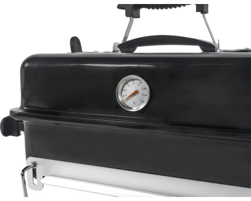 Tragbarer Holzkohlegrill mit Temperaturanzeige