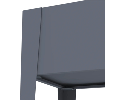 Detailansicht eines Hochbeets aus Metall