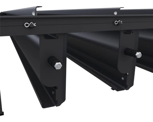 Lamellenzaun Detailansicht mit Bolzen und Stiften