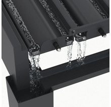 Detailaufnahme einer Pergola mit Wasserableitung